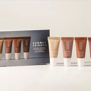 4 pc Summer Fridays Mini Neutrals Lip Butter Balm Set Holiday 2024 Lip Gloss Kit